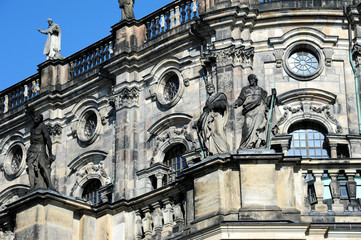Dresden Hofkirche von der Brühlschen Terasse aus