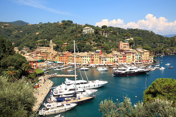 Fototapeta na wymiar Widok z lotu ptaka na Portofino. Liguria, Włochy.