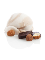 Ice Cream Scoop, Chocolate and Hazelnuts