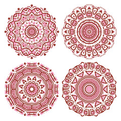 Set of colorful ethnicity round ornament