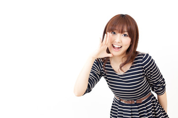 Fototapeta premium attractive asian woman isolated on white background