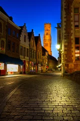 Wall murals Brugges Bruges @ Night with Belfry in the background