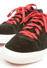 sport shoes - red and black - obrazy, fototapety, plakaty