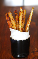 Asparagus in batter served as a crunchy snack