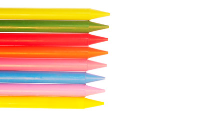 Color wax chalks isolated on white