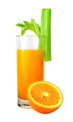 Orange juice and celery