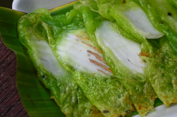 Thai dessert is name Thong Muan, Thai sweetmeat made of flour, c