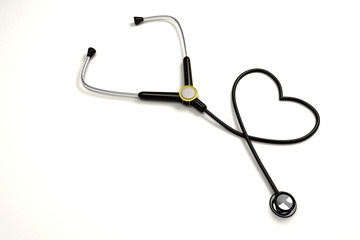Stethoscope forming Heart Shape