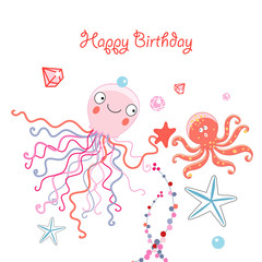 jellyfish and octopus