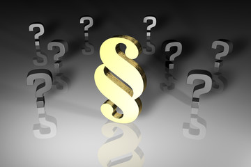 Paragraph Gold Fragezeichen