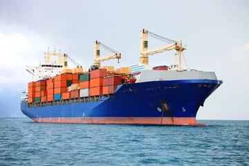 Fotobehang cargo container ship © Federico Rostagno