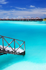 Steps into amazing blue lagoon