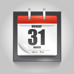 Paper diary with sunset and sunrise time