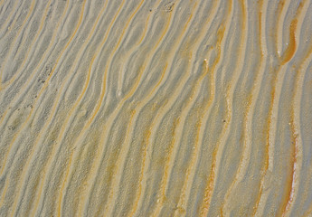 Fototapeta na wymiar Beach wet sand ripple pattern background.