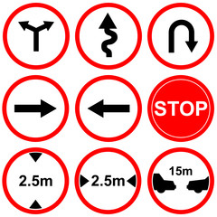 Road Sign Graphic on White Background