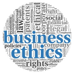 Obraz premium Business ethics concept in tag cloud