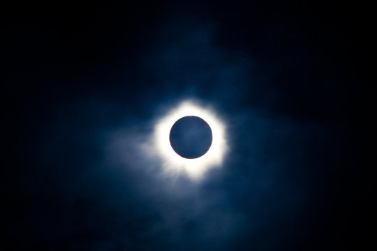 Total solar eclipse with visible corona