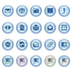 Blue web icons set 11