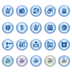 Blue web icons set 16