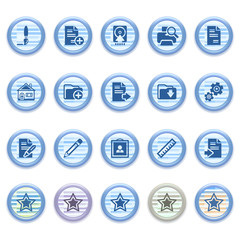 Blue web icons set 21