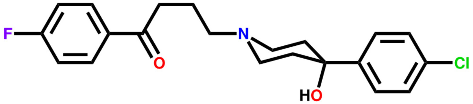 Antipsychotic Drug Haloperidol Structural Formula.