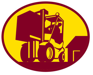Forklift Truck Operator Retro