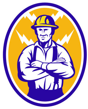Electrician Construction Worker Lightning Bolt