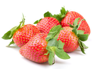 Fresh strawberry isolated on white background. Studio macro