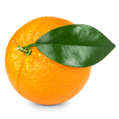 Ripe orange isolated on white background