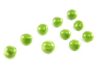 fresh peas isolated on white background
