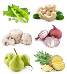 vegetables collection isolated on white background..