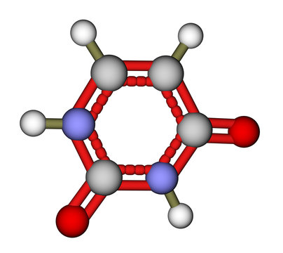 Nucleobase uracil molecular structure