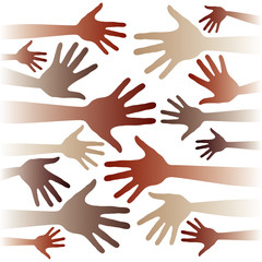 Funky hand pattern vector.