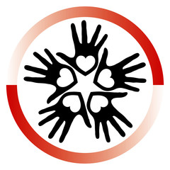 United loving hands vector.