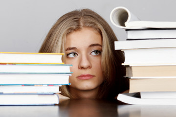 Female college student. Studio shot