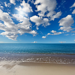 Heavenly beach under the blue sky