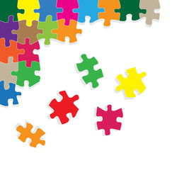 Colorful jigsaw puzzle vector background