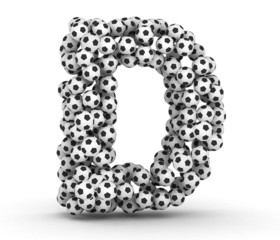 Letter D from soccer football balls