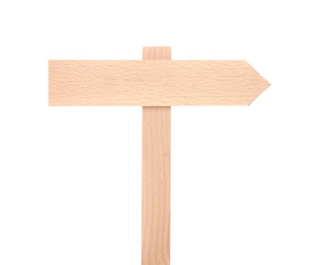 Wooden signboard isolated on white