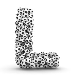 Letter L from soccer football balls