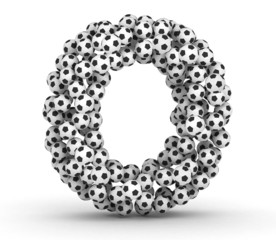 Obraz premium Letter O from soccer football balls