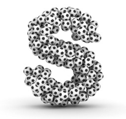 Letter S from soccer football balls