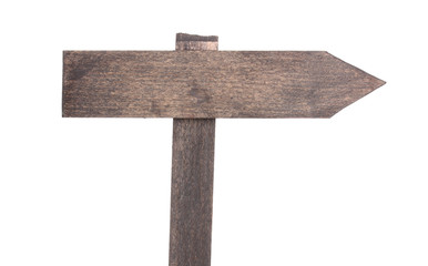 Color wooden sign board isolated on white