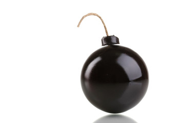 Cartoon style bomb isolated on white