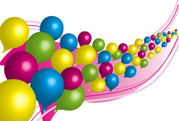 Fototapeta na wymiar kolorowe balony w 3d wiatrowej