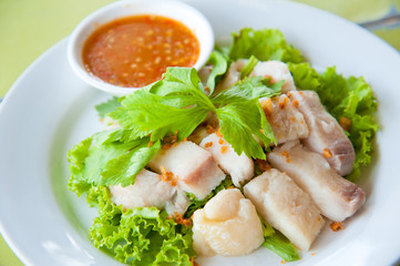 fresh steam fish with seafood sauce