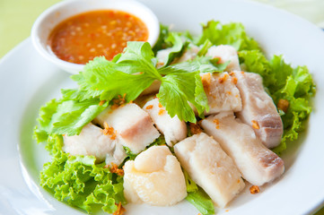 fresh steam fish with seafood sauce
