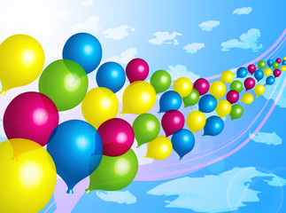 Luftballons im blauen Himmel