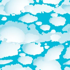 Abwaschbare Fototapete Himmel Nahtloser Hintergrund mit Wolken