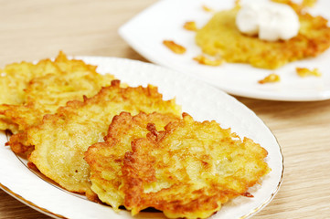 Ukrainian national dish - potato pancakes
